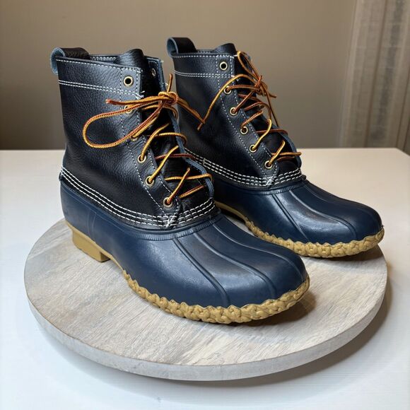 LL Bean Boots Women's Leather‎ Raven Blue Classic Bean Boots Made in USA Size 11 - Picture 1 of 11
